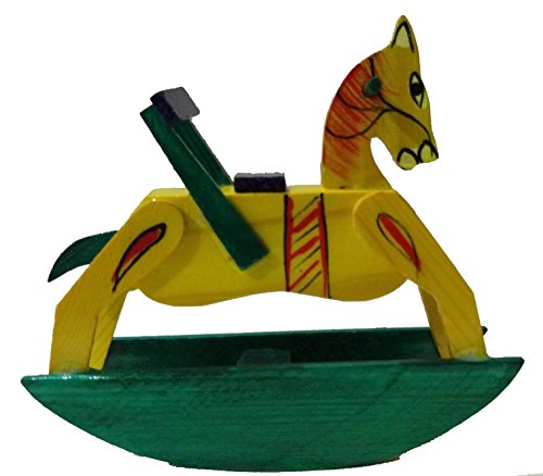Handcrafted Wooden Rocking Horse Toy – Traditional Painted Kids Decor & Play Model