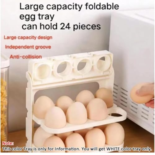 Best Product Name/Title: EggPro 24-Grid Stackable Egg Storage Box – Double Layer Dispenser Organizer for Fridge & Kitchen