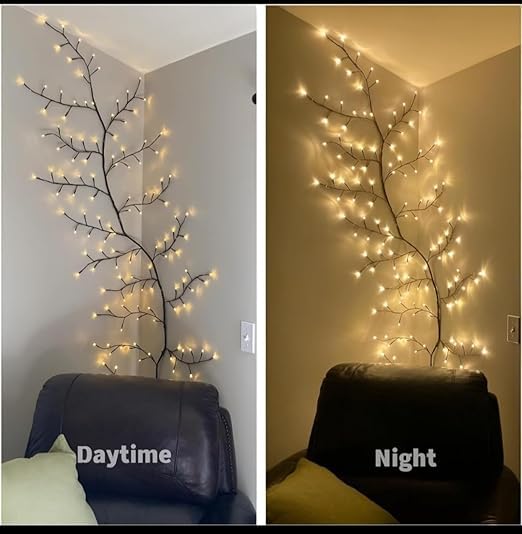 GlowTree LED Vines Wall Light – Flexible Branch Fairy Lights for Living Room & Bedroom Decor