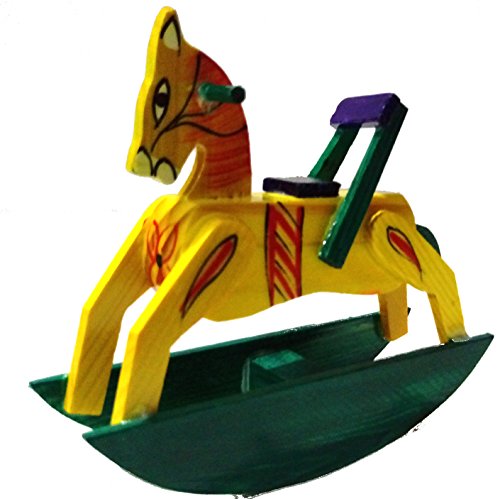 Handcrafted Wooden Rocking Horse Toy – Traditional Painted Kids Decor & Play Model