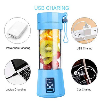FreshBlend Portable USB Electric Blender Juicer Cup – 380ml, Rechargeable, Multicolour, Smoothie Maker & Fruit Juicer