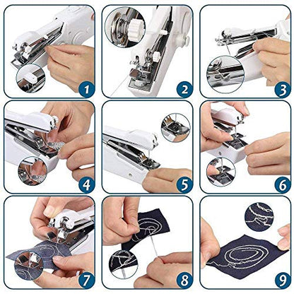 HandyStitch Mini Electric Handheld Sewing Machine – Portable Cordless DIY Stitcher for Quick Repairs & Needlework