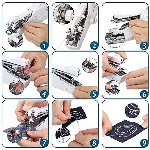 HandyStitch Mini Electric Handheld Sewing Machine – Portable Cordless DIY Stitcher for Quick Repairs & Needlework