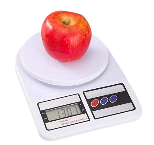 SF-400 Digital Kitchen Weighing Scale – 10kg/1g Precision, LCD Display, Multipurpose (White)