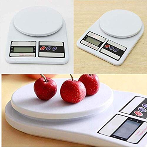 SF-400 Digital Kitchen Weighing Scale – 10kg/1g Precision, LCD Display, Multipurpose (White)