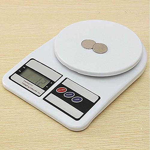 SF-400 Digital Kitchen Weighing Scale – 10kg/1g Precision, LCD Display, Multipurpose (White)