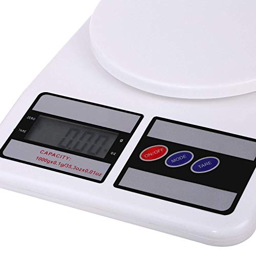 SF-400 Digital Kitchen Weighing Scale – 10kg/1g Precision, LCD Display, Multipurpose (White)