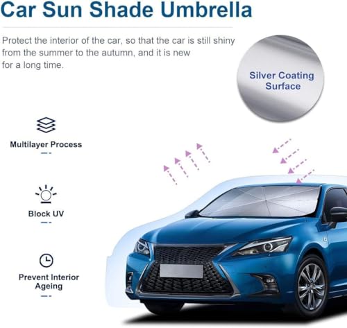 AutoGuard 3-Fold Car Windshield Sunshade Umbrella – Foldable, UV Block, Universal Fit