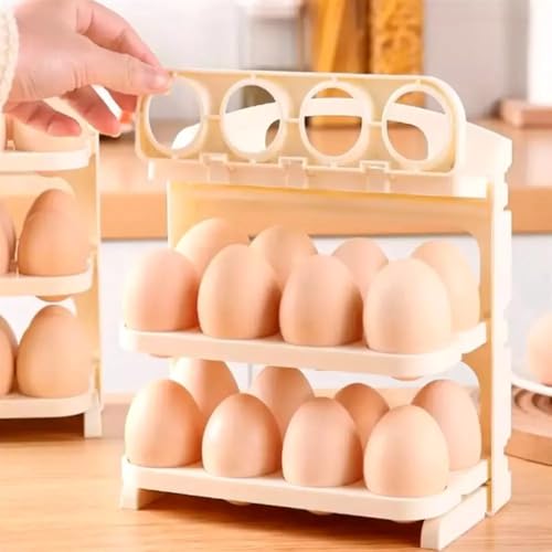 Best Product Name/Title: EggPro 24-Grid Stackable Egg Storage Box – Double Layer Dispenser Organizer for Fridge & Kitchen