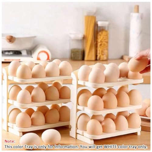 Best Product Name/Title: EggPro 24-Grid Stackable Egg Storage Box – Double Layer Dispenser Organizer for Fridge & Kitchen