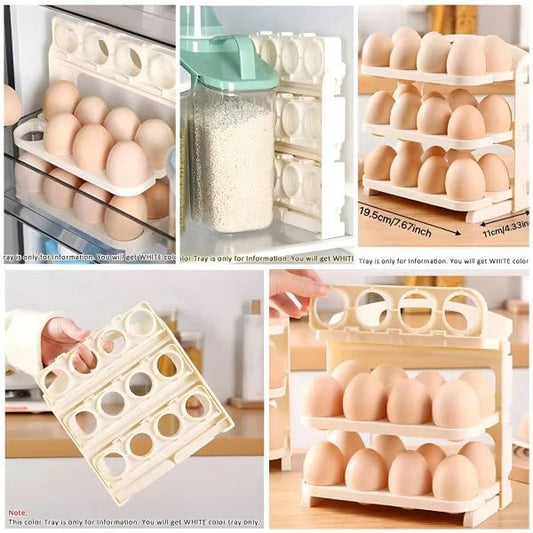 Best Product Name/Title: EggPro 24-Grid Stackable Egg Storage Box – Double Layer Dispenser Organizer for Fridge & Kitchen