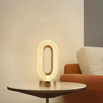 LumiOva Oval LED Crystal Table Lamp – Modern Decorative Ambient Light for Bedroom, Living Room, Office