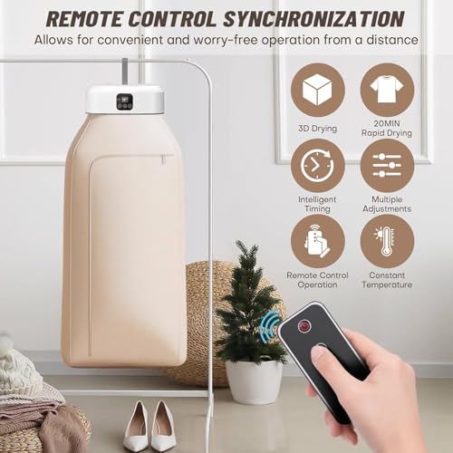 EcoDry Portable Electric Cloth Dryer – Foldable, Remote Control, Fast Drying Wardrobe System