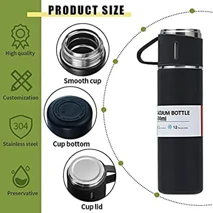 ThermoSip Premium Vacuum Stainless Steel Flask Set – Mixed Colours, Gift Pack with Mugs