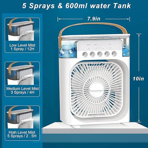ArcticBreeze 3-in-1 Portable Air Cooler, Humidifier & Purifier – USB Rechargeable, Rapid Cooling