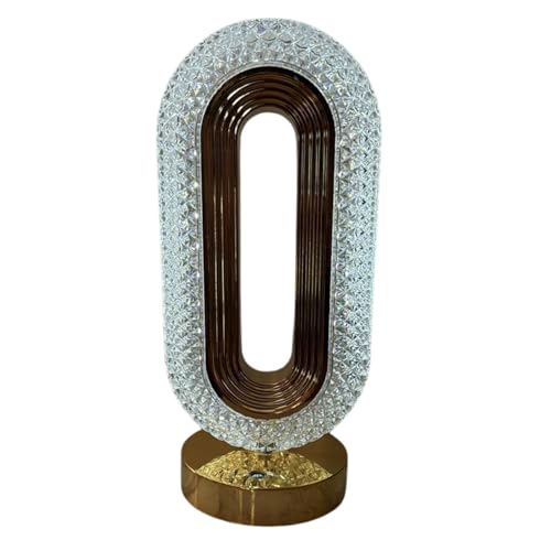 LumiOva Oval LED Crystal Table Lamp – Modern Decorative Ambient Light for Bedroom, Living Room, Office