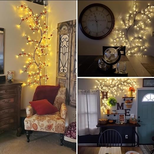 GlowTree LED Vines Wall Light – Flexible Branch Fairy Lights for Living Room & Bedroom Decor
